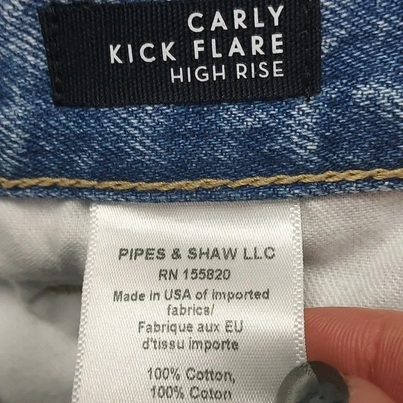 Veronica Beard Carly Kick-Flare Jean High Rise in Pebble Stone Wash Size 29